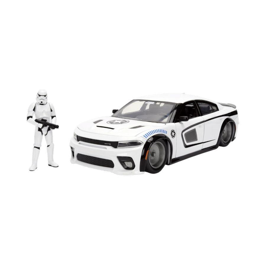 Jada Diecast 1:24 Star Wars 2021 Dodge Charger With Storm Trooper Figure
