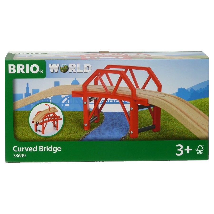 Brio Wooden Train Track Curved Bridge 4 Pieces