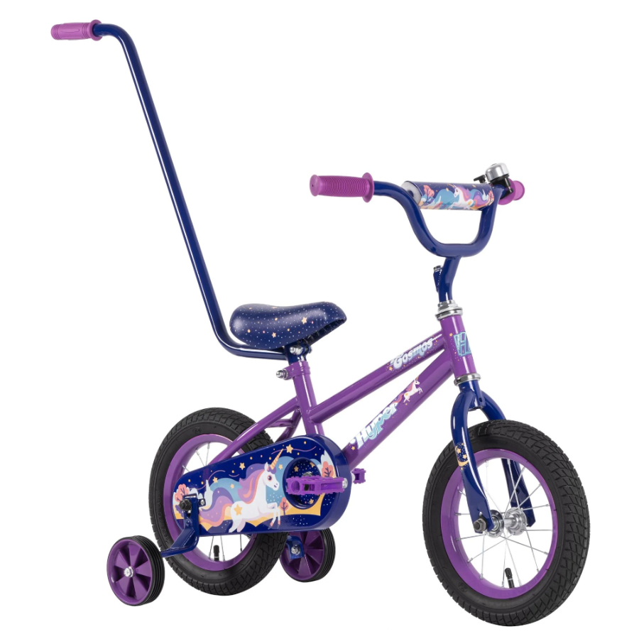 Avoca Kids Bike 30cm Cosmos Blue Purple With Handle