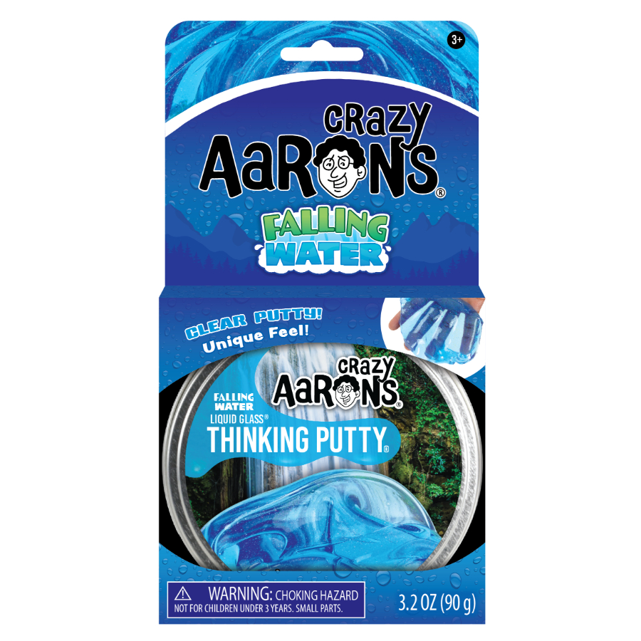 Crazy Aarons Thinking Putty 10cm Tin Falling Water Liquid Glass