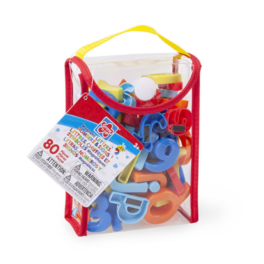 Grow N Up Magnetic Letters Numbers & Signs 80 Pieces In Bag