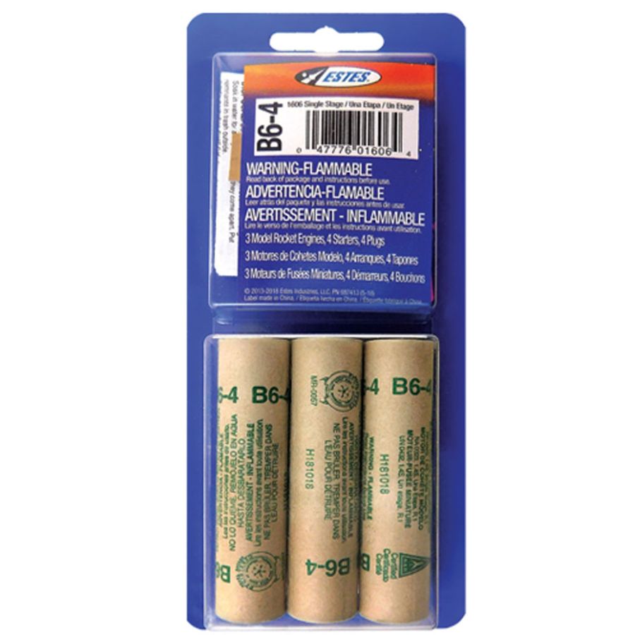 Estes Rockets 18mm Standard Engine B6-4 3 Pack