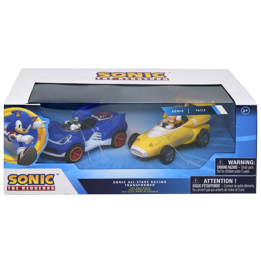 Sonic All Stars Sonic & Tails Pull Back Car 2 Pack