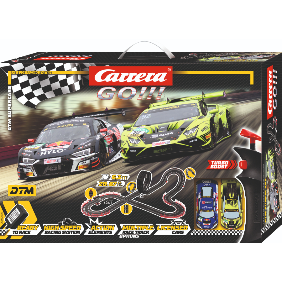 Carrera GO 1:43 Scale Slot Car Set DTM Supercars 6.3m Track