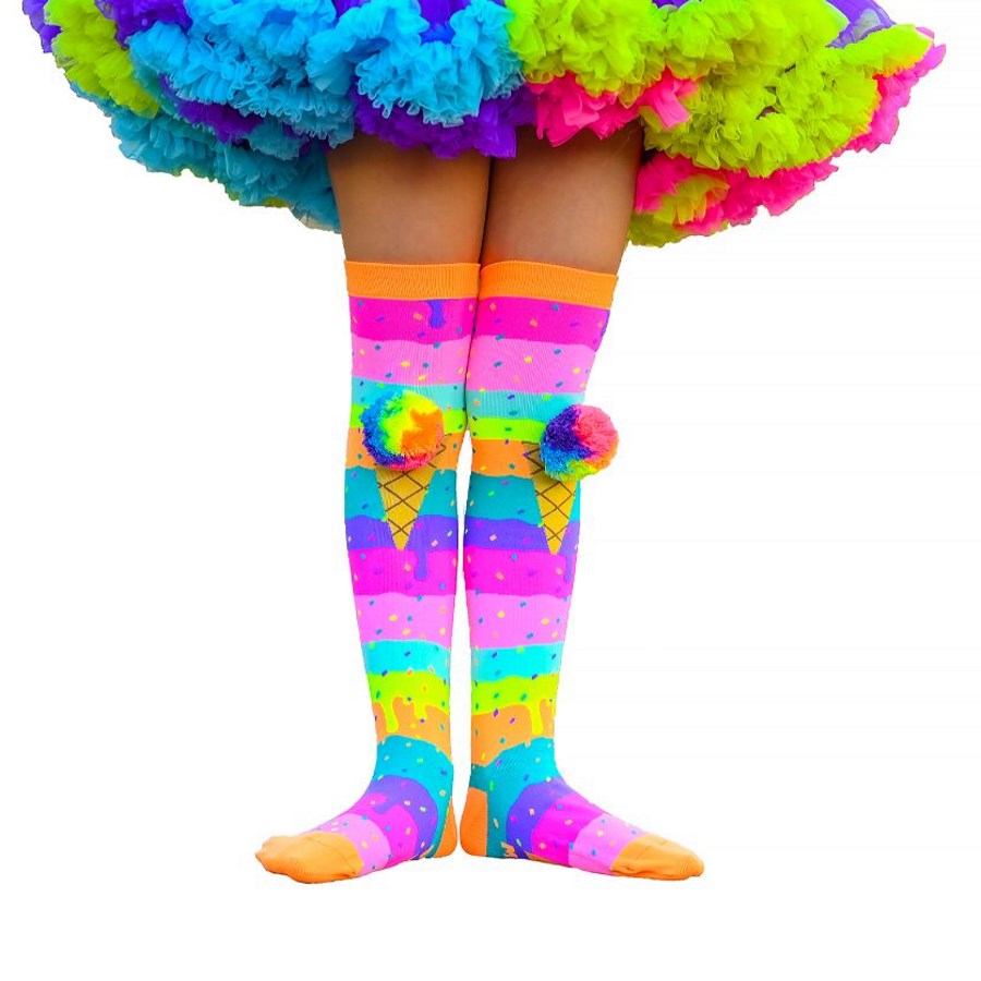 Madmia Socks Ice Cream With Rainbow Pom Pom