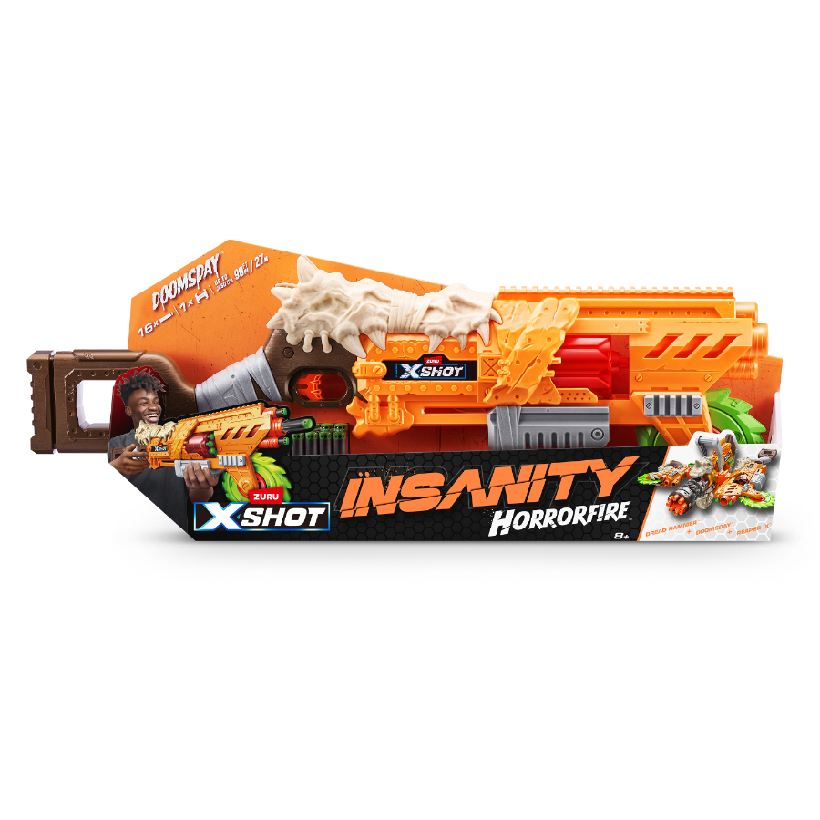 XSHOT Insanity Horror Fire Doomsday Dart Blaster With 16 Darts