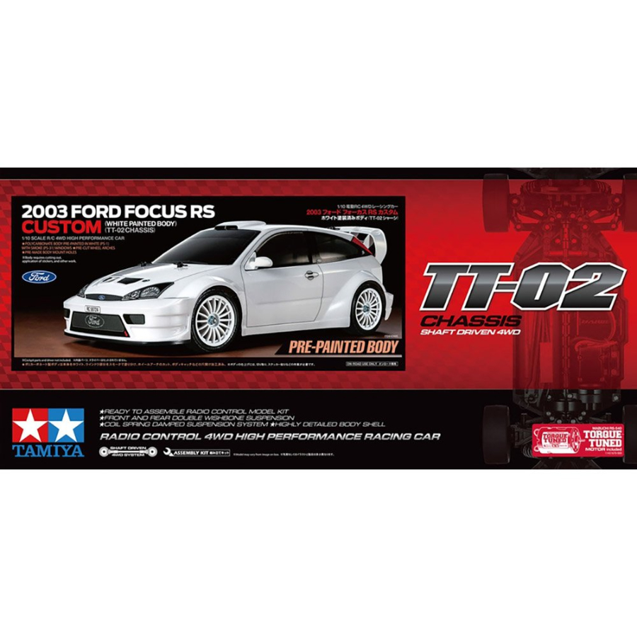Tamiya Radio Control 1:10 2003 Ford Focus RS Prepainted White