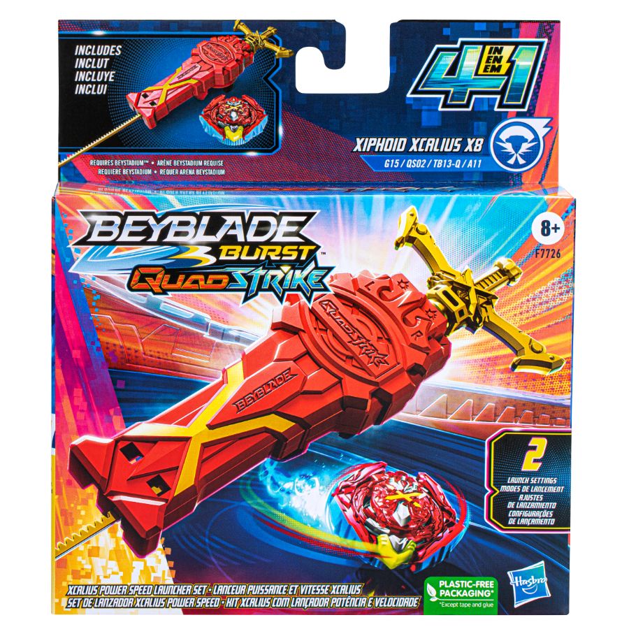 Beyblade Quad Strike Deluxe Xcalius Launcher Set