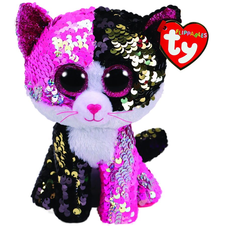 Beanie Boos Flippables Regular Plush Malibu Pink Black Cat