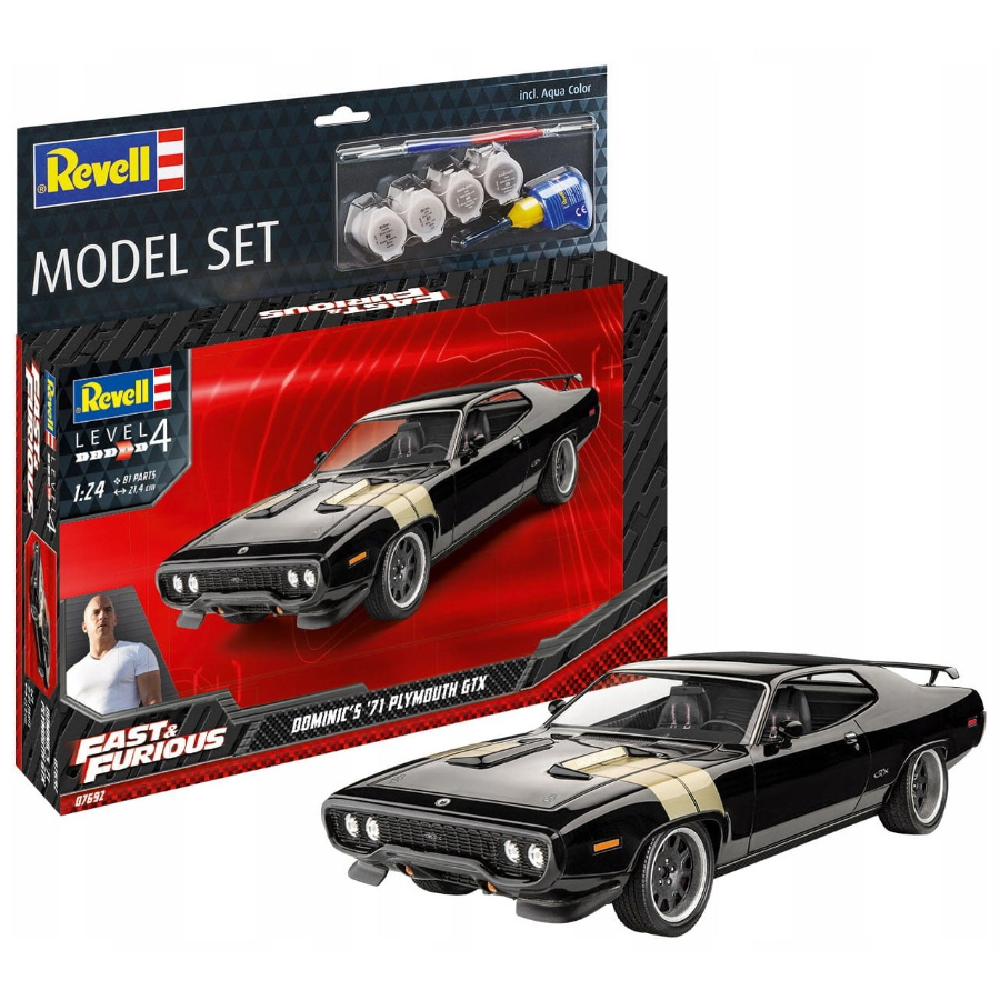 Revell Model Kit Gift Set 1:25 Fast & Furious Dominics 1971 Plymouth GTX