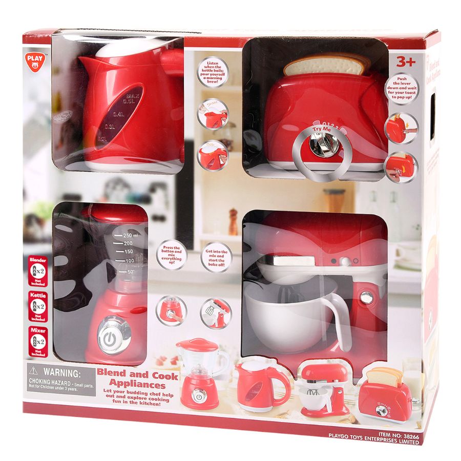 Kitchen Blend & Cook Appliances Four Pack With Working Features Red