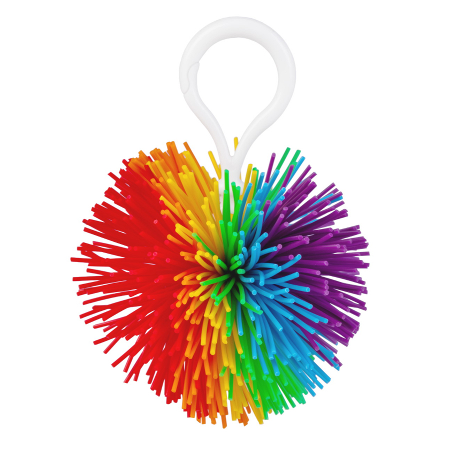 Rainbow Pom Pom Keychain