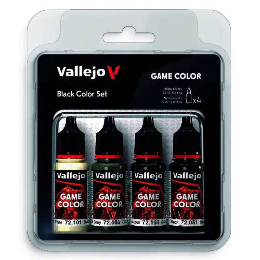 Vallejo Game Colour Black Colours Acrylic Paint Set