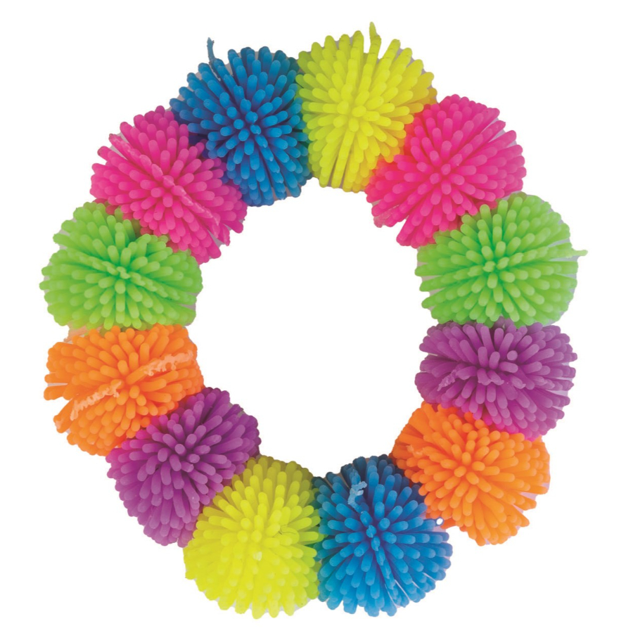 Squishy Rainbow Pom Pom Bracelet
