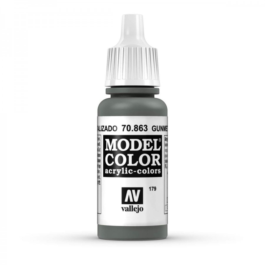 Vallejo Acrylic Paint Model Colour Metallic Gunmetal Grey 17-18ml