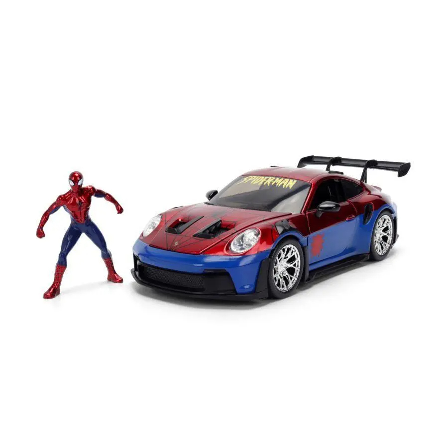Jada Diecast 1:24 Marvel Porsche 911 With Spider-Man Figure