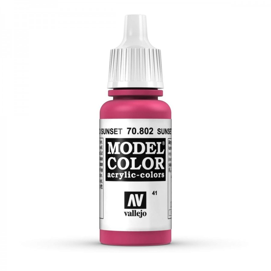 Vallejo Acrylic Paint Model Colour Sunset Red 17-18ml