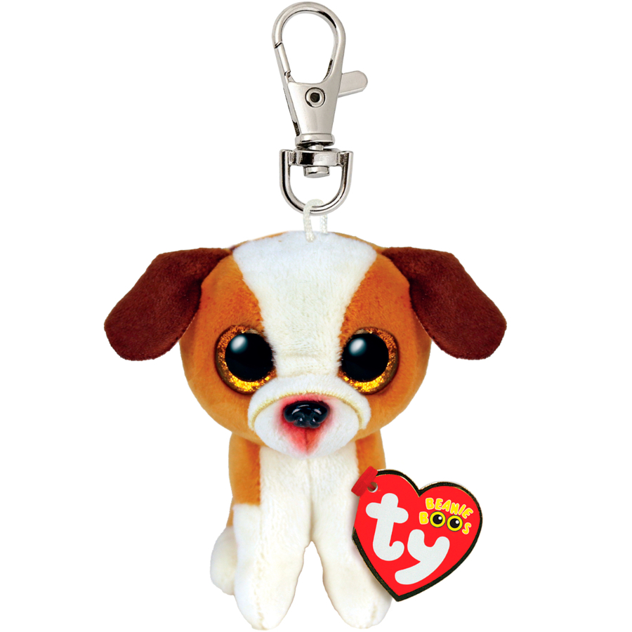 Beanie Boos Clips Hugo Brown White Dog