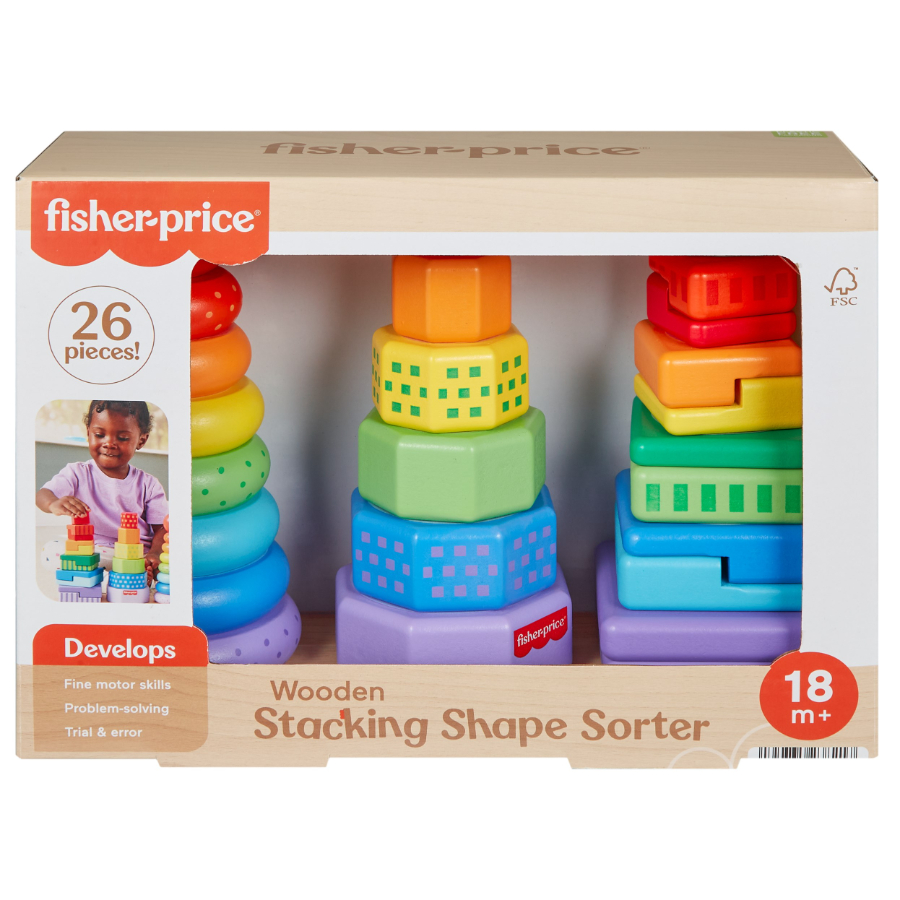 Fisher Price Wooden Stacking Shape Sorter
