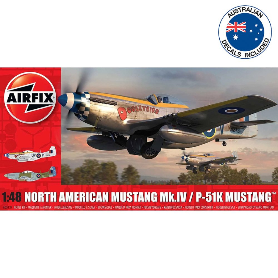 Airfix Model Kit 1:48 North American Mustang Mk IV P-51K Mustang Australian Decals