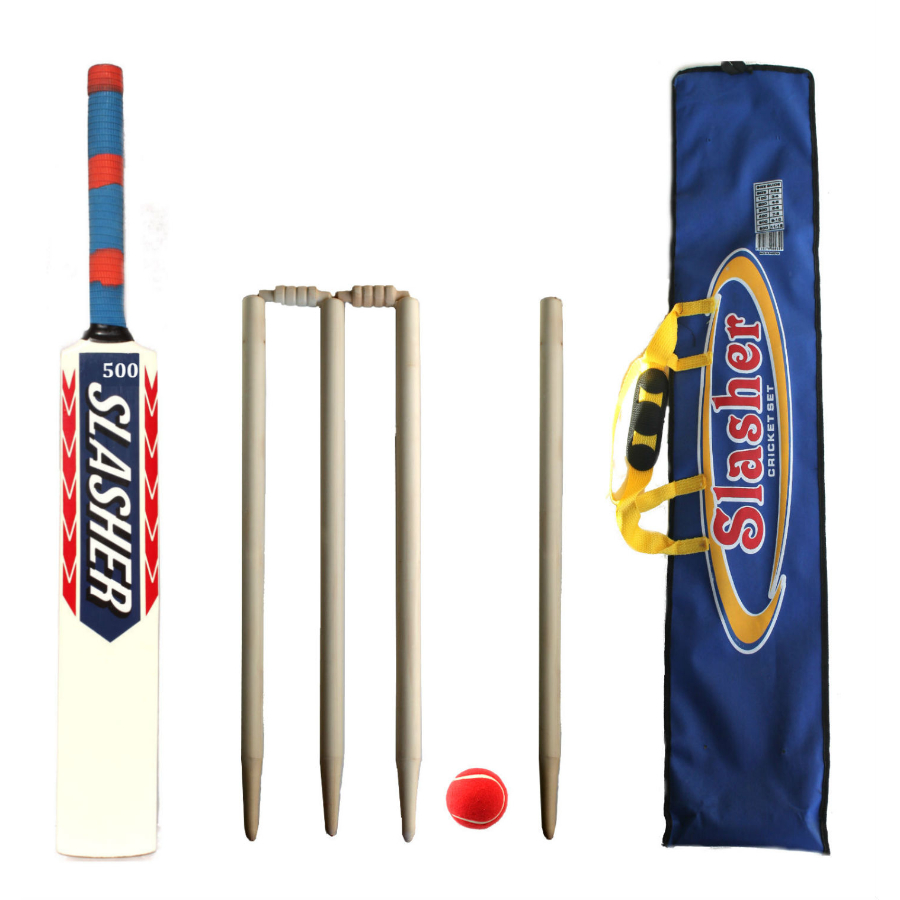 Slasher 500 Cricket Set With Bat Stumps & Ball