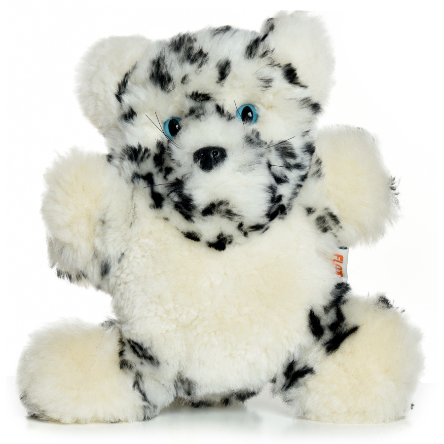 Flat Friends Sheepskin Plush Snow Leopard