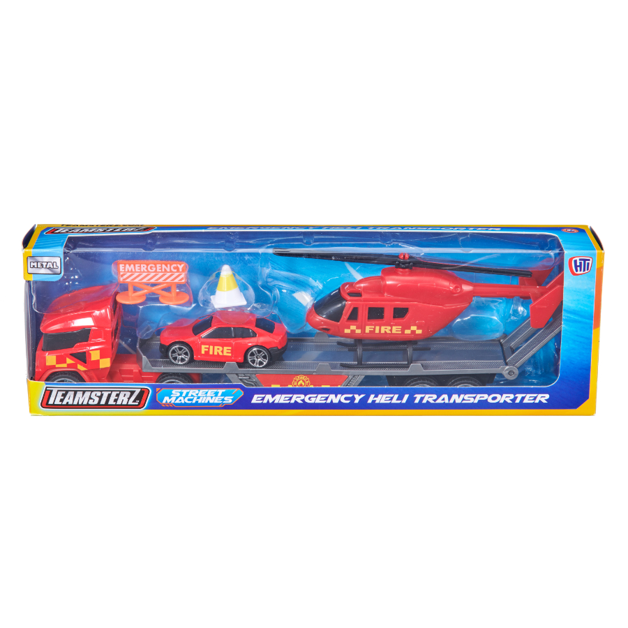 Teamsterz Street Machines Truck With Helicopter & Car
