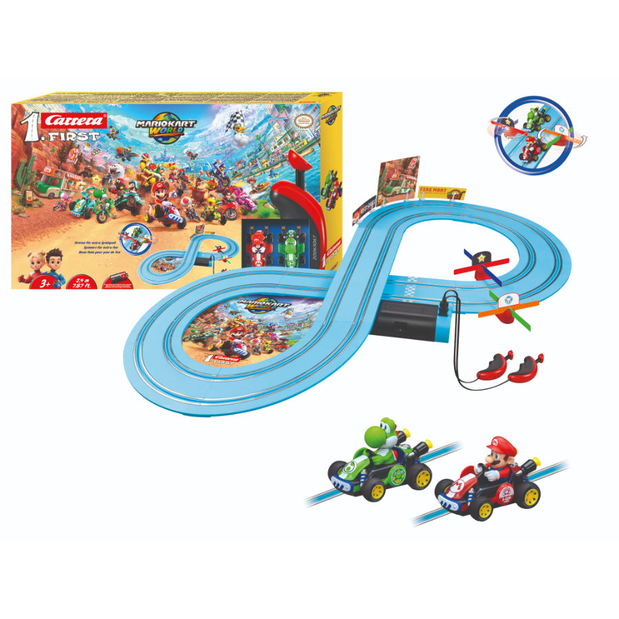 Carrera 1st Battery Slot Car Set Mario Kart World Mario Vs Yoshi 2.4m