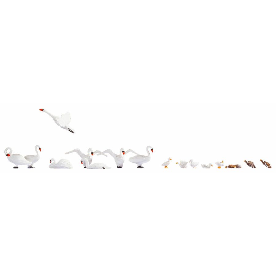 Noch Rail Buildings & People HO-OO Swans & Ducks