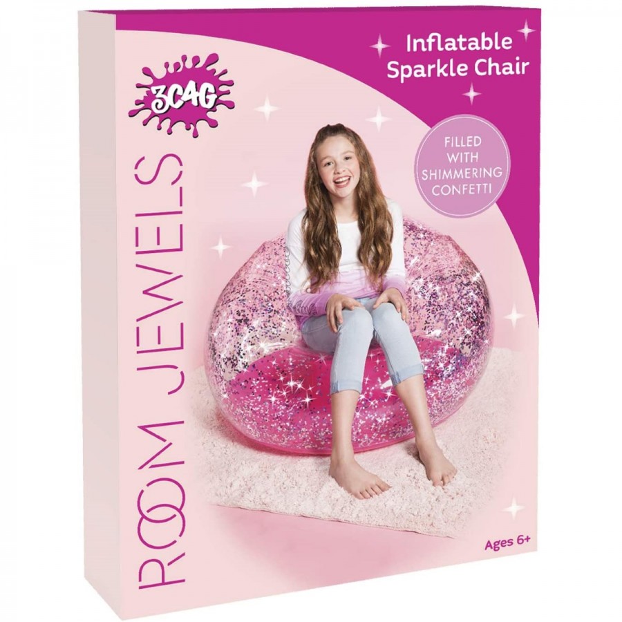 3C4G Pink Confetti Inflatable Chair