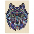 Wooden Shaped Piece Puzzle Wolf 132 Pieces