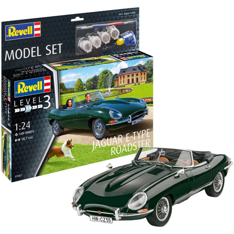 Revell Model Kit 1:24 Jaguar E-Type Roadster Gift Set