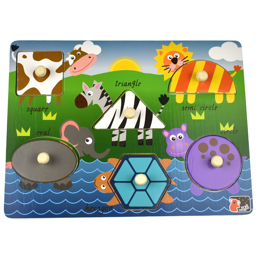 Peg Puzzle Animal Shapes
