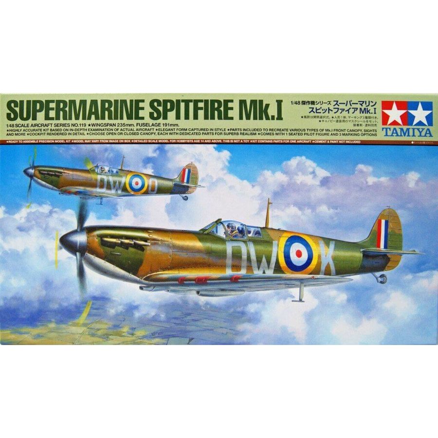 Tamiya Model Kit 1:48 Supermarine Spitfire MK1