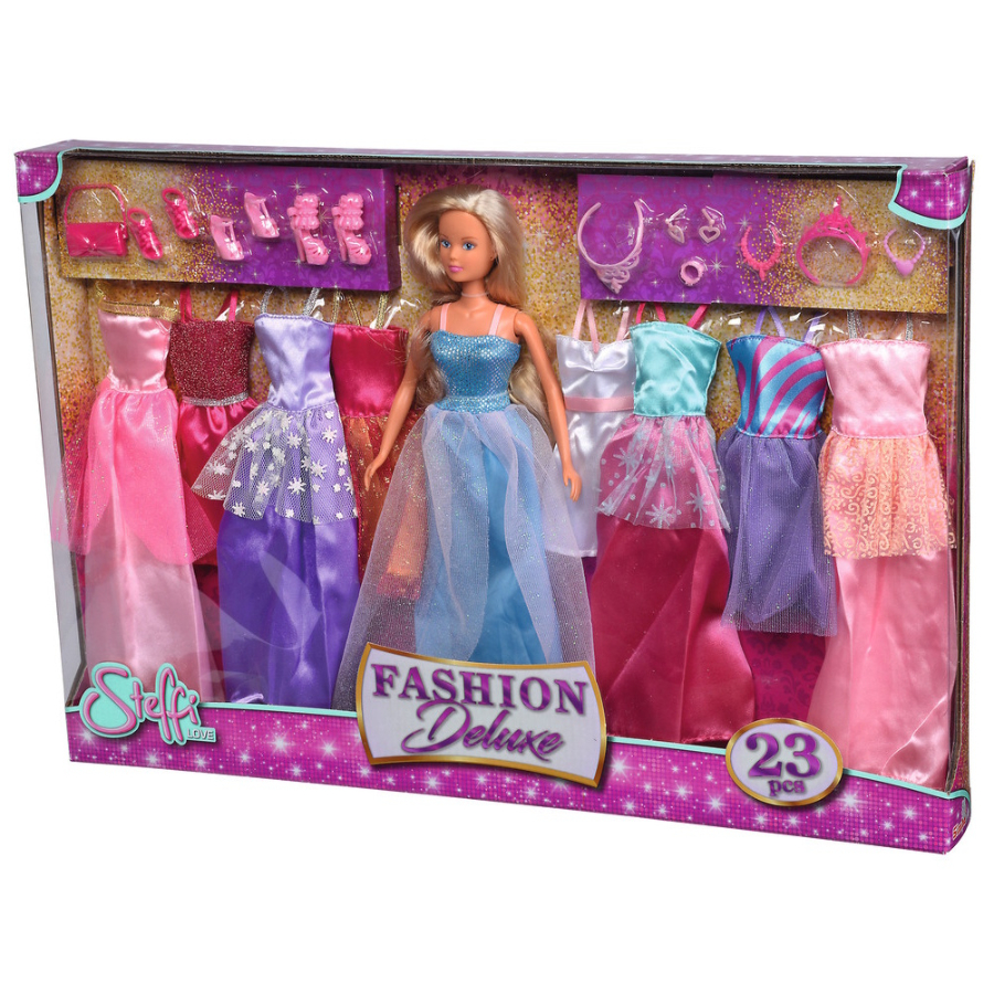 Steffi Love Fashion Deluxe Set With Doll Evening Outfits x 9 & Accessories