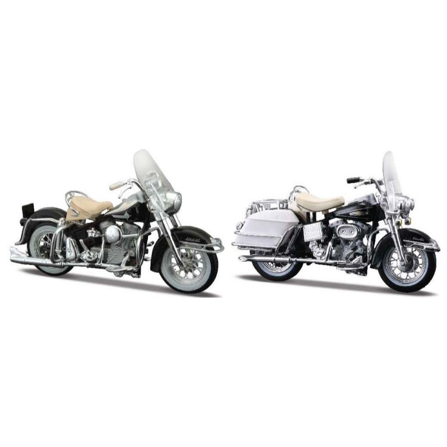 Maisto Diecast 1:18 Harley Davidson Motorcycle Duos From The 1960s 2 Pack
