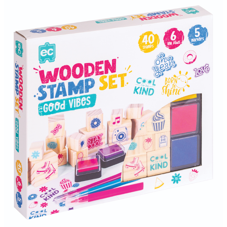Wooden Stamp Set Good Vibes