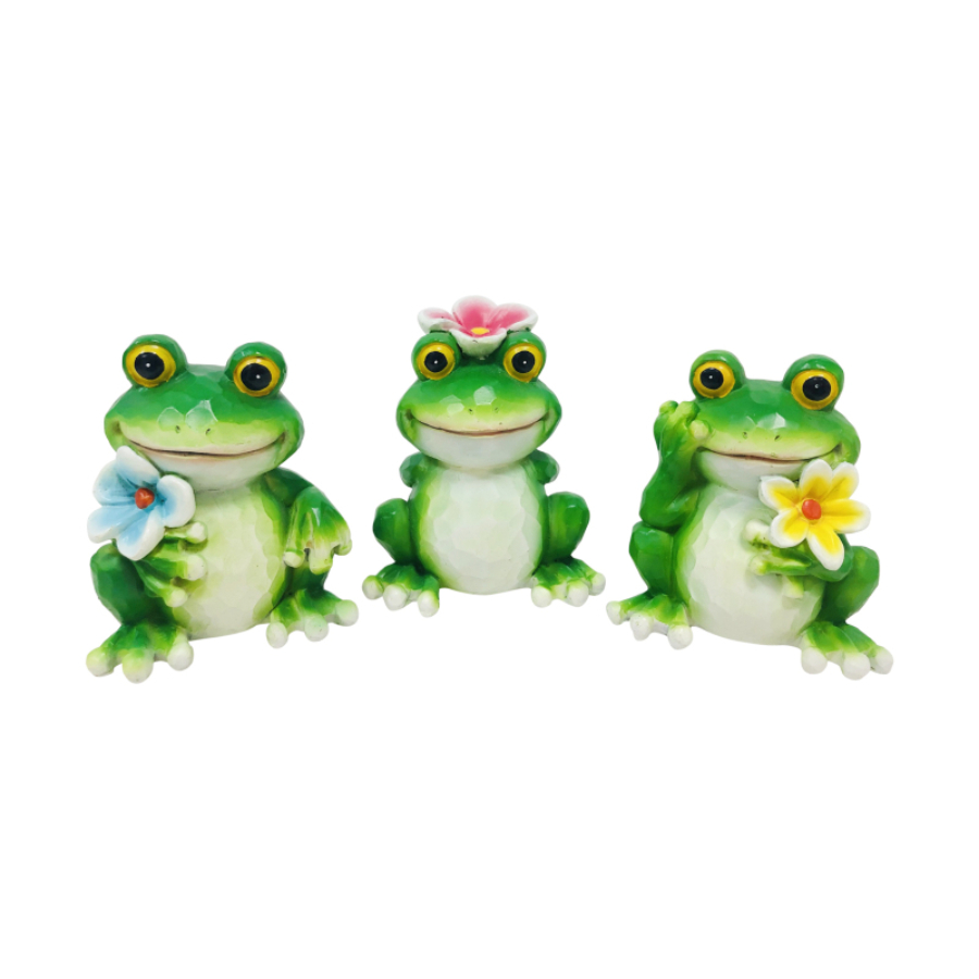 Frog With Flowers 10cm Assorted