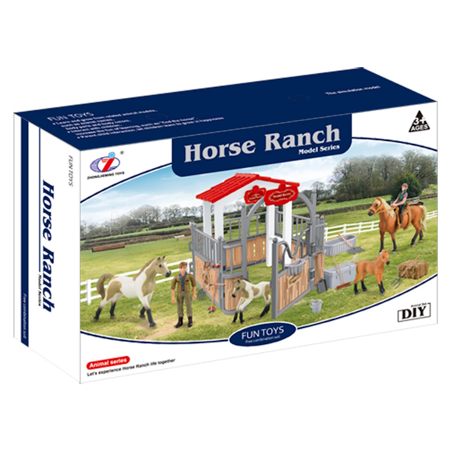 Farm Animals Horse Ranch Playset With Accessories