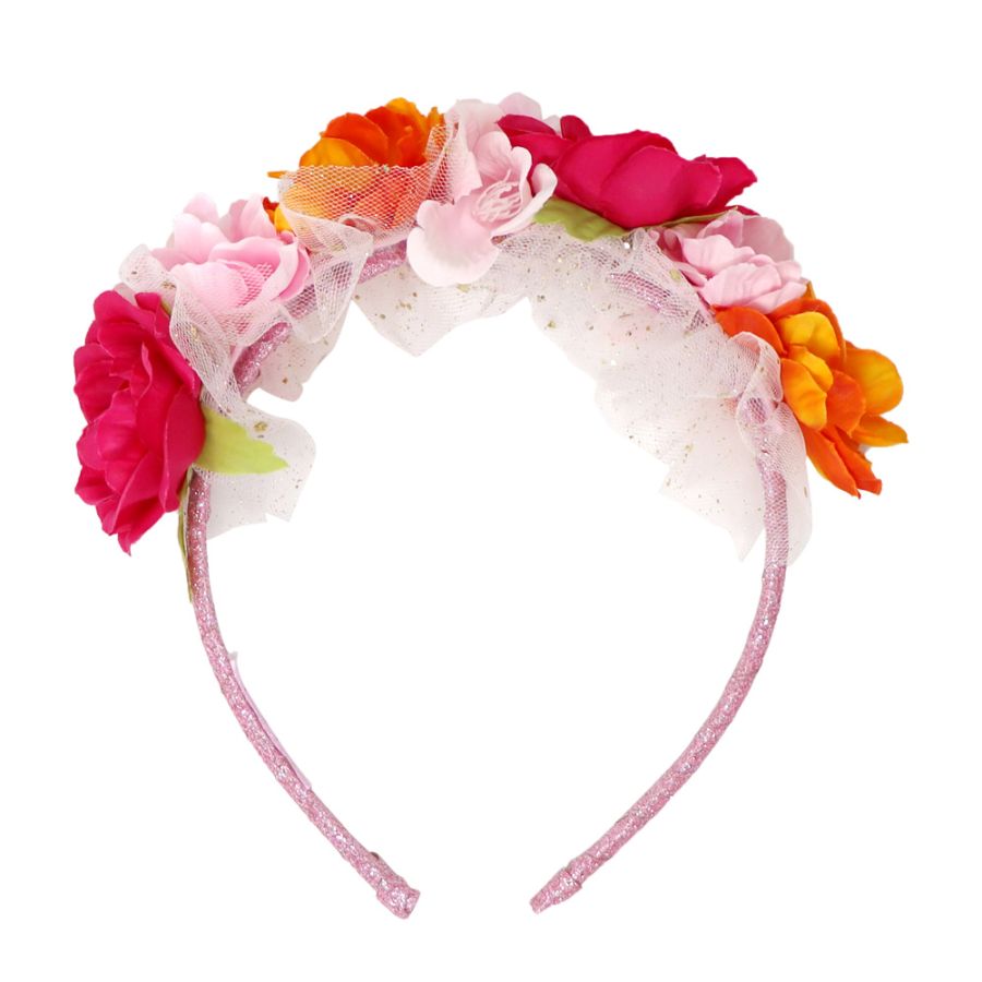 Headband Floral Pinks & Orange