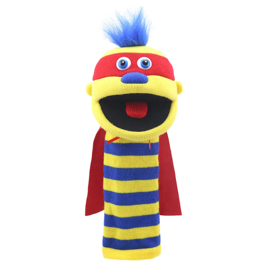The Puppet Co Sockettes Puppet Zap Blue Yellow