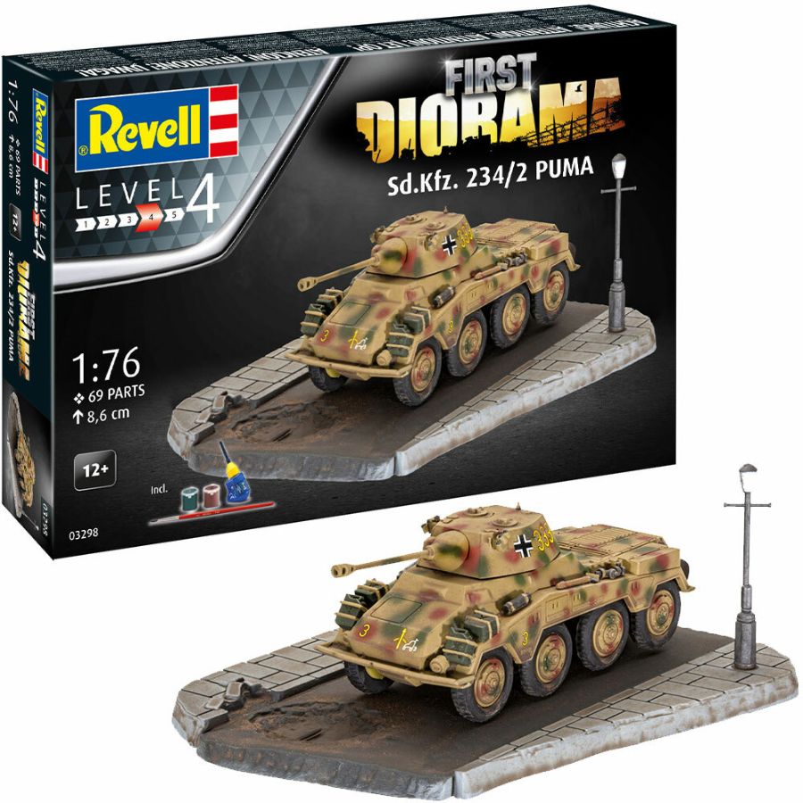 Revell Model Kit 1:76 First Diorama Set SD KFZ 234 2 Puma