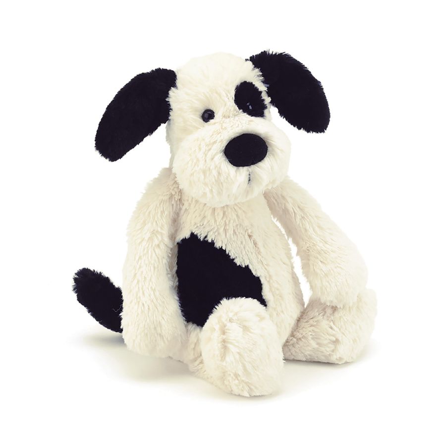 Jellycat Bashful Puppy Black & Cream Original Medium