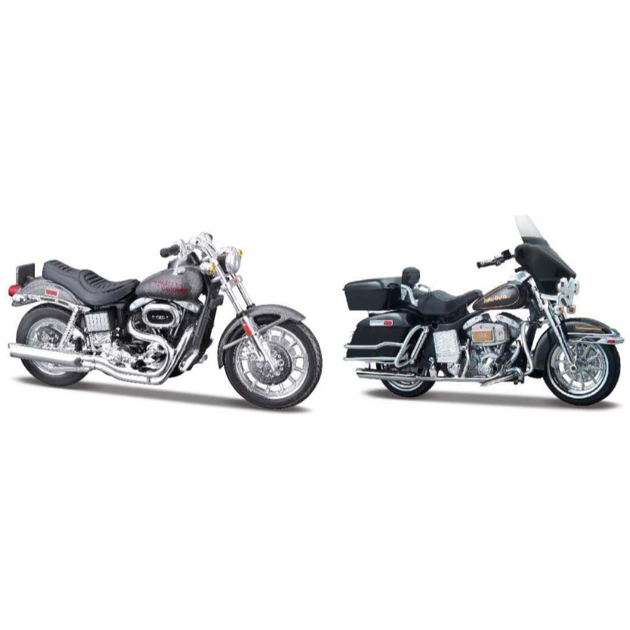 Maisto Diecast 1:18 Harley Davidson Motorcycle Duos From The 1970s 2 Pack