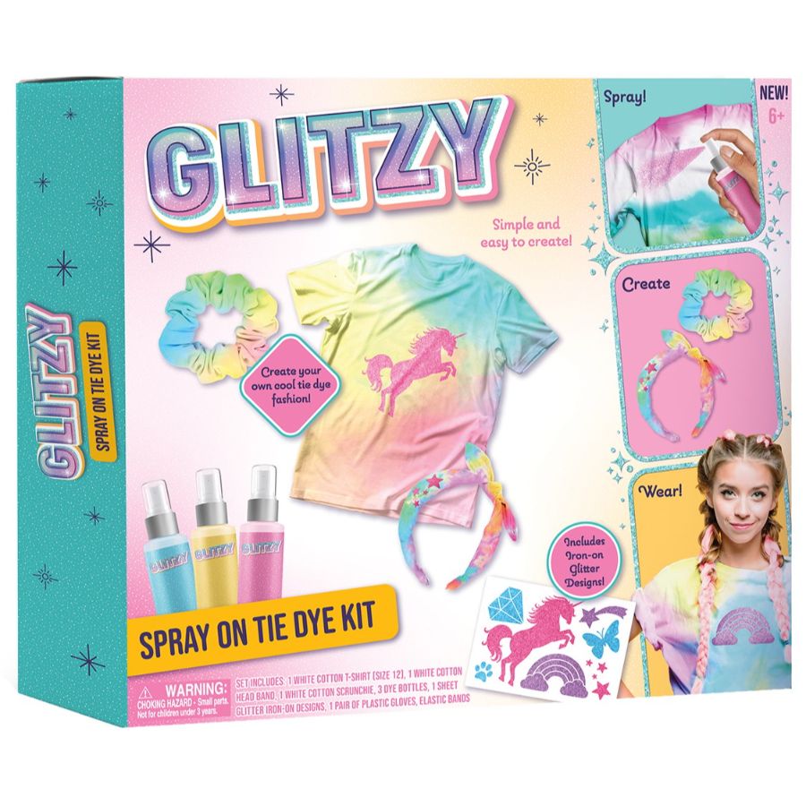 Glitzy Neon Spray On Tie Dye Kit Assorted