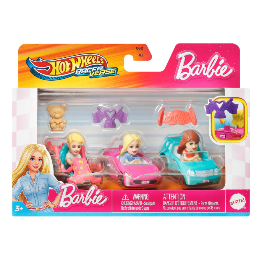 Hot Wheels RacerVerse Barbie Vehicle 3 Pack