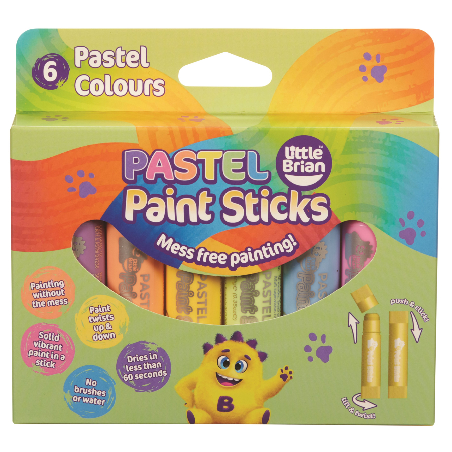 Little Brian Paint Sticks Pastel 6 Pack