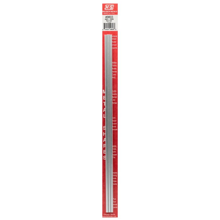 K&S Aluminium Round Tube 4.0x300mm 0.45 Wall M0012 3 Pack