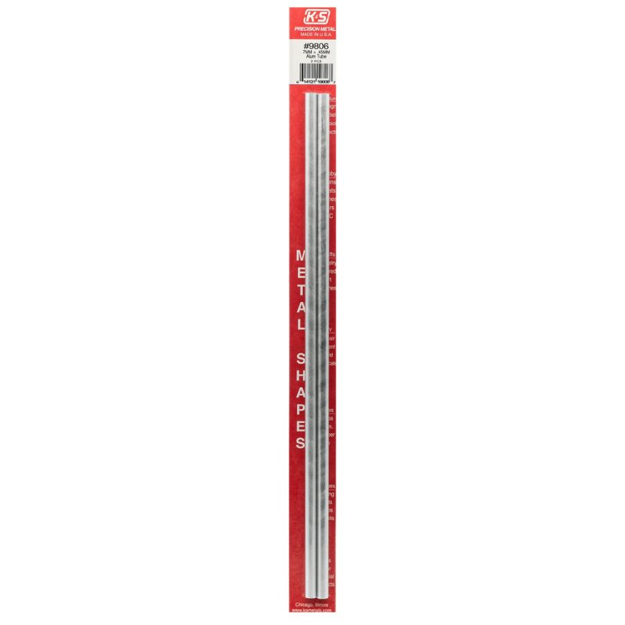 K&S Aluminium Round Tube 7.0x300mm 0.45 Wall M0015 2 Pack