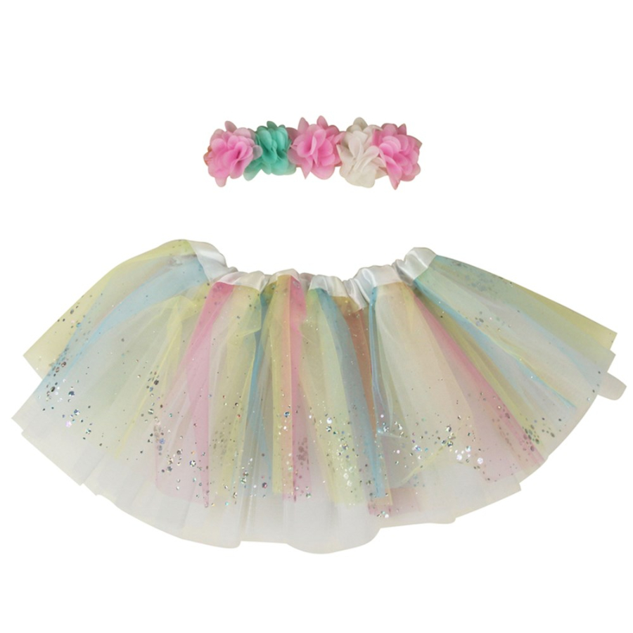 Kids Dress Up Tutu Set Toddler With Rainbow Headband